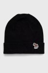 Шапка Paul Smith колір чорний з тонкого трикотажу вовна