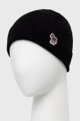 Шапка Paul Smith колір чорний з тонкого трикотажу вовна