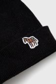 Шапка Paul Smith колір чорний з тонкого трикотажу вовна