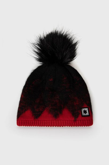 Шапка з домішкою вовни Granadilla колір червоний з товстого трикотажу