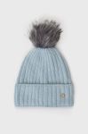 Шапка з домішкою вовни Granadilla з товстого трикотажу колір блакитний