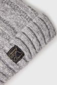 Шапка з домішкою вовни Superdry колір сірий з товстого трикотажу (2122125)