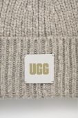 Шапка з домішкою вовни UGG колір сірий з товстого трикотажу 20061-WAST