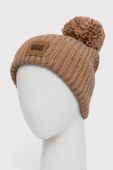 Шапка з домішкою вовни UGG колір коричневий з товстого трикотажу (3581610)