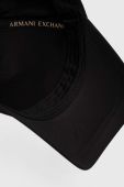 Бавовняна бейсболка Armani Exchange колір чорний з аплікацією (3406733)