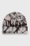 Шапка з домішкою вовни AllSaints колір чорний з тонкого трикотажу