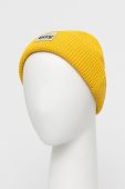 Вовняна шапка Eivy колір жовтий вовна