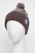 Шапка з домішкою вовни Dakine колір коричневий з товстого трикотажу