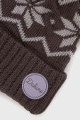 Шапка з домішкою вовни Dakine колір коричневий з товстого трикотажу
