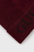 Шапка Guess колір бордовий з тонкого трикотажу