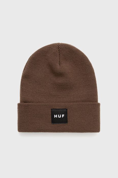 Шапка HUF колір коричневий з тонкого трикотажу
