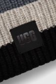 Шапка з домішкою вовни UGG колір чорний з товстого трикотажу (3566354)