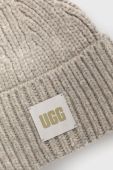 Шапка з домішкою вовни UGG колір сірий з товстого трикотажу (1890875)