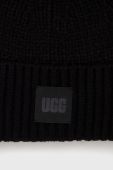 Шапка з домішкою вовни UGG колір чорний з товстого трикотажу (1890876)