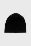Вовняна шапка Viking колір чорний з тонкого трикотажу вовна (1849725)