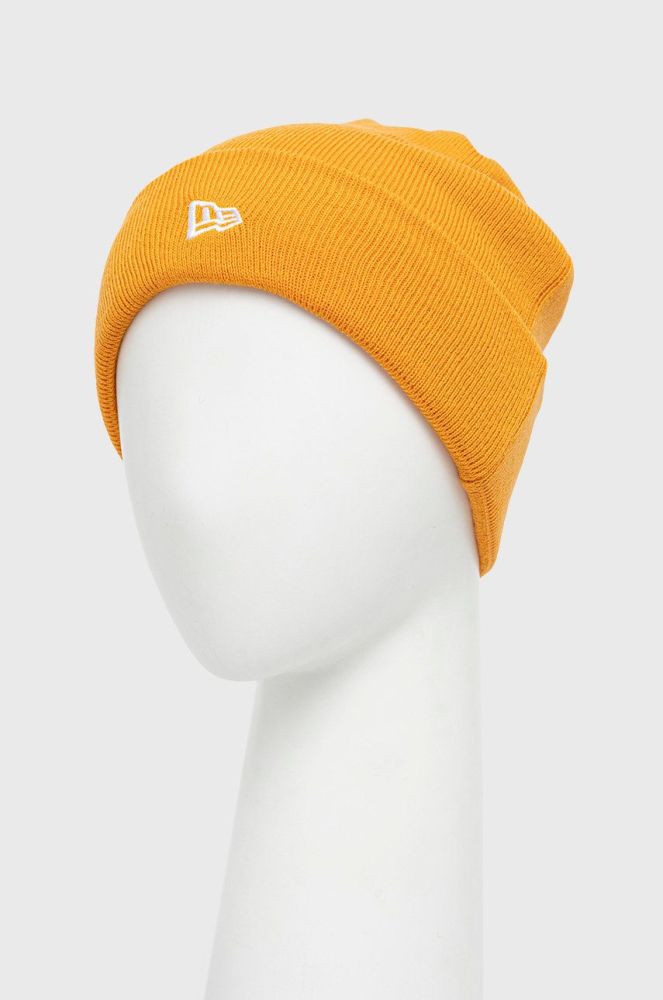 Шапка New Era колір помаранчевий з товстого трикотажу 60141764-MEDORANGE