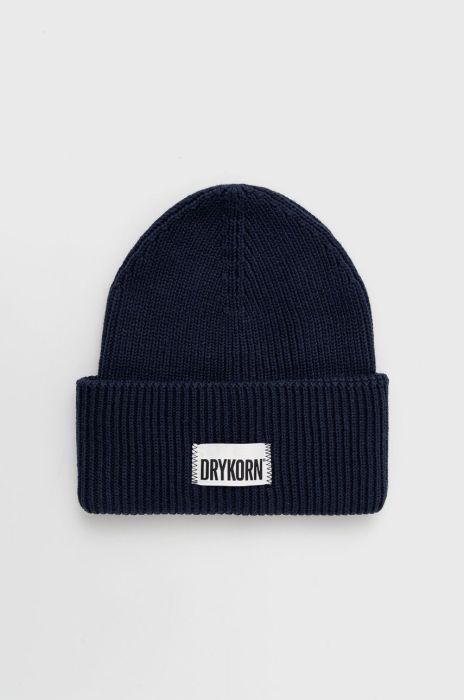 Шапка з домішкою вовни Drykorn колір синій з тонкого трикотажу