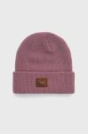 Шапка Quiksilver колір фіолетовий з тонкого трикотажу