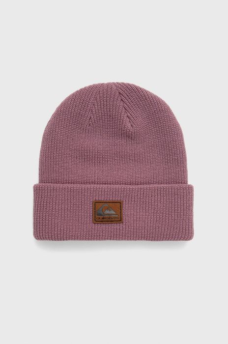 Шапка Quiksilver колір фіолетовий з тонкого трикотажу