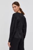 Шовкова блузка The Kooples жіноча колір чорний візерунок