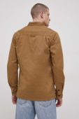 Сорочка Superdry чоловіча колір коричневий regular класичний комір