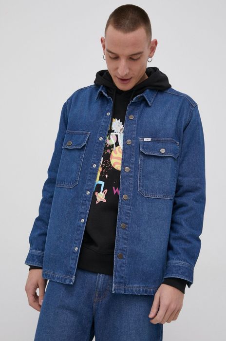 Джинсова сорочка Lee чоловіча regular класичний комір колір блакитний