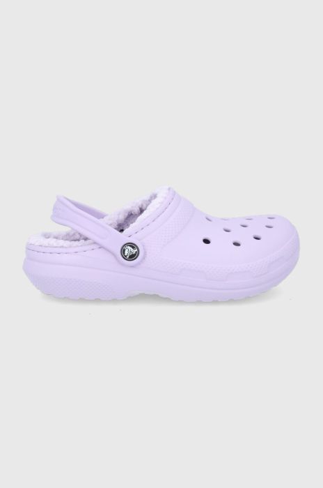 Тапочки Crocs Classic Lined Clog колір рожевий 203591 SIC.LINED.CLOG.203591.D-LAVENDER.L