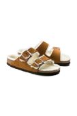 Замшеві шльопанці Birkenstock колір коричневий Regular Width 1001128.Sheepskin.Mink-Sheepskin.