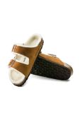 Замшеві шльопанці Birkenstock колір коричневий Regular Width 1001128.Sheepskin.Mink-Sheepskin.