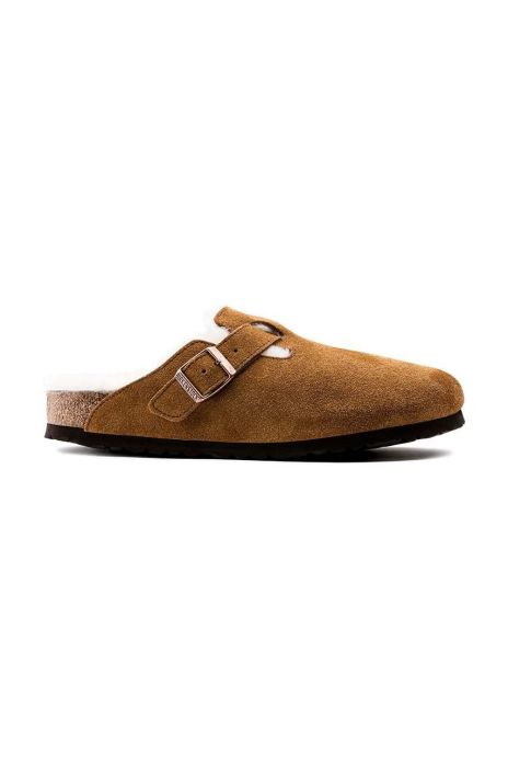 Замшеві тапочки Birkenstock колір коричневий Regular Width
