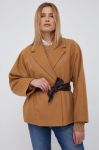 Куртка Sisley колір коричневий перехідна oversize