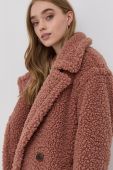 Пальто UGG жіноче колір рожевий перехідне двобортне