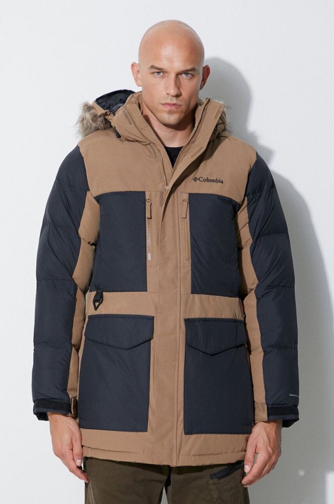 Куртка outdoor Columbia Marquam Peak Fusion колір коричневий зимова 1957493-010