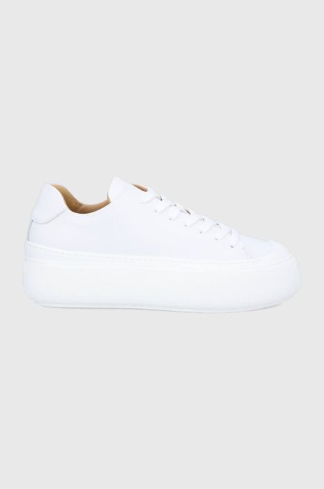 Шкіряні черевики Tiger Of Sweden колір білий на платформі