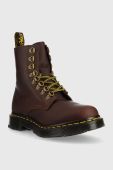 Шкіряні черевики Dr. Martens 1460 Pascal жіночі колір коричневий на плоскому ходу злегка утеплена