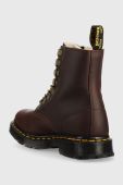 Шкіряні черевики Dr. Martens 1460 Pascal жіночі колір коричневий на плоскому ходу злегка утеплена