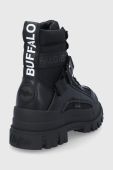 Черевики Buffalo жіночі колір чорний на платформі утеплене