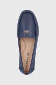 Шкіряні мокасини Coach Marley жіночі колір синій на плоскому ходу G4835