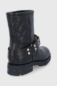 Шкіряні черевики Love Moschino жіночі колір чорний на плоскому ходу (1828634)