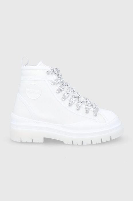 Черевики Furla жіночі колір білий на платформі