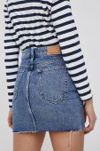 Джинсова спідниця Superdry mini пряма колір блакитний (2123574)