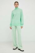 Штани Samsoe Samsoe жіночі колір зелений пряме висока посадка (2699639)