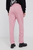 Бавовняні штани MC2 Saint Barth жіночі колір рожевий гладкі