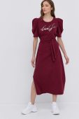 Сукня Liu Jo колір бордовий midi пряма