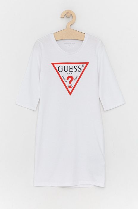 Дитяча бавовняна сукня Guess колір білий mini пряма (1538036)