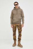 Кофта G-Star Raw Чоловіча колір коричневий з капюшоном однотонна