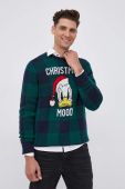 Вовняний светр MC2 Saint Barth чоловічий колір зелений теплий