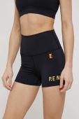 Шорти для тренувань P.E Nation жіночі колір чорний з принтом висока посадка
