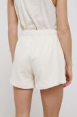 Бавовняні шорти P.E Nation жіночі колір бежевий однотонні висока посадка (2076504)