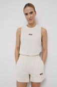 Бавовняні шорти P.E Nation жіночі колір бежевий однотонні висока посадка (2076504)